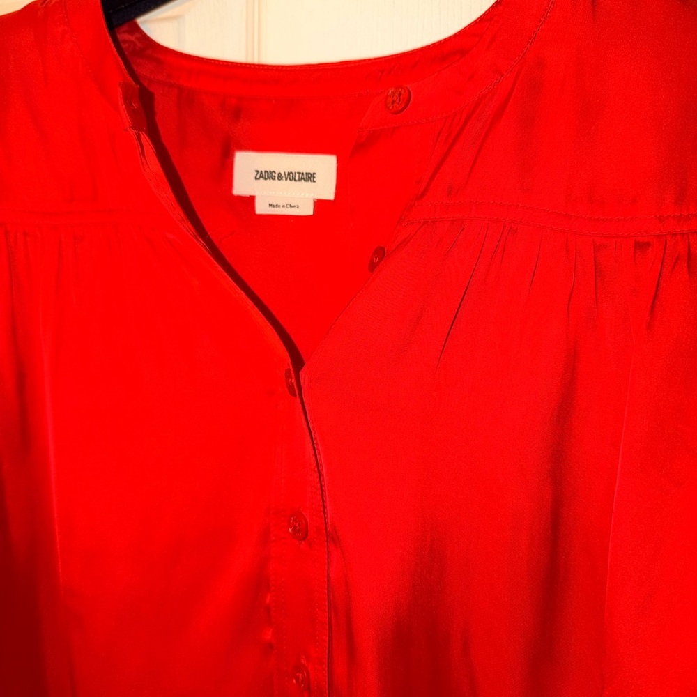 Zadig & Voltaire Vibrant Red Blouse - Picture 6 of 10